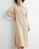 Cashmere Knit Midi Dress Side Slit