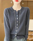 Merino Wool Button-Front Cardigan