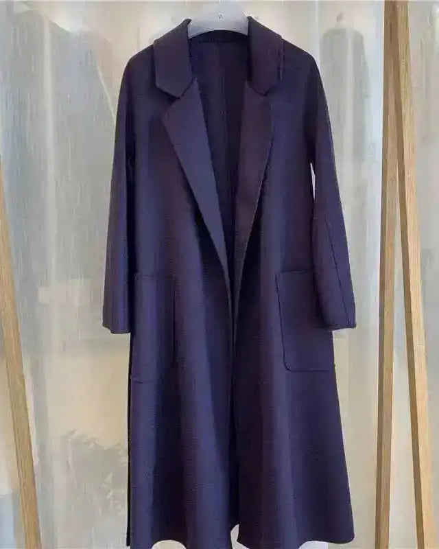 Belted A-Line Wool-Blend Coat