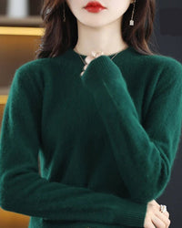 Mink Cashmere Crew Neck Knitted Sweater