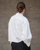 Linen Long-Sleeved Short Loose-Fitting Shirt