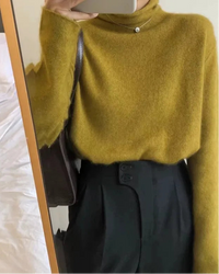 Relaxed Wool Turtleneck Sweater