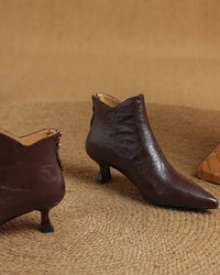 Retro Pointed-Toe Fashion Chunky Heel Ankle Boots