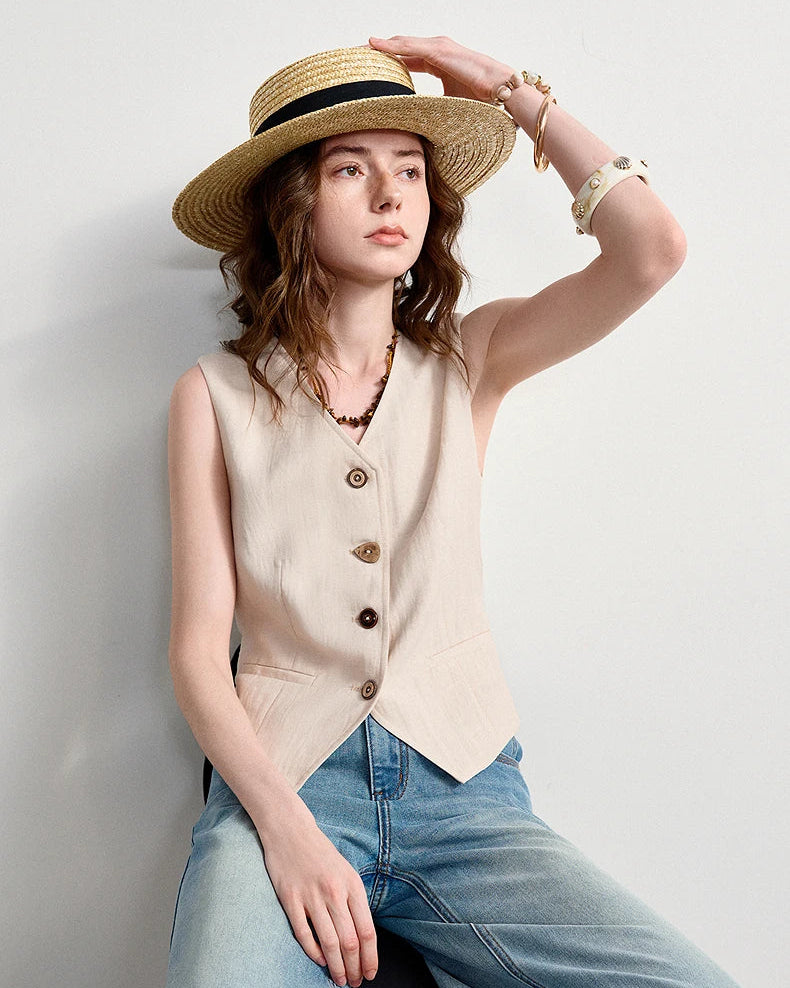 Woven Ease Knit Sleeveless Vest