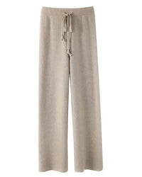 Stretch Cotton Blend Wide-Leg Pants