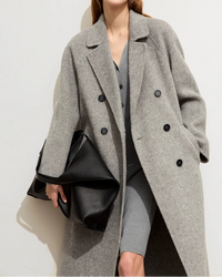Minimalist Blazer Collar Woolen Long Coat