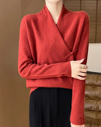 Loose And Soft V-Neck Wool Knit Cardigan