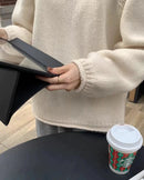 Cashmere Rolled Neck Knit Sweater