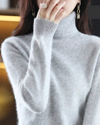Plush Mink Cashmere Turtleneck Sweater