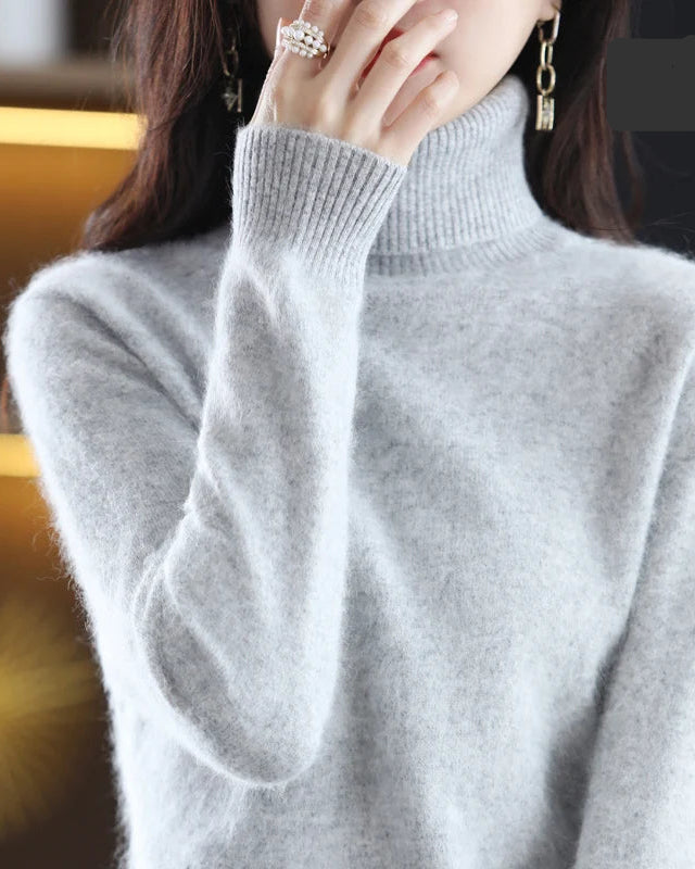 Plush Mink Cashmere Turtleneck Sweater