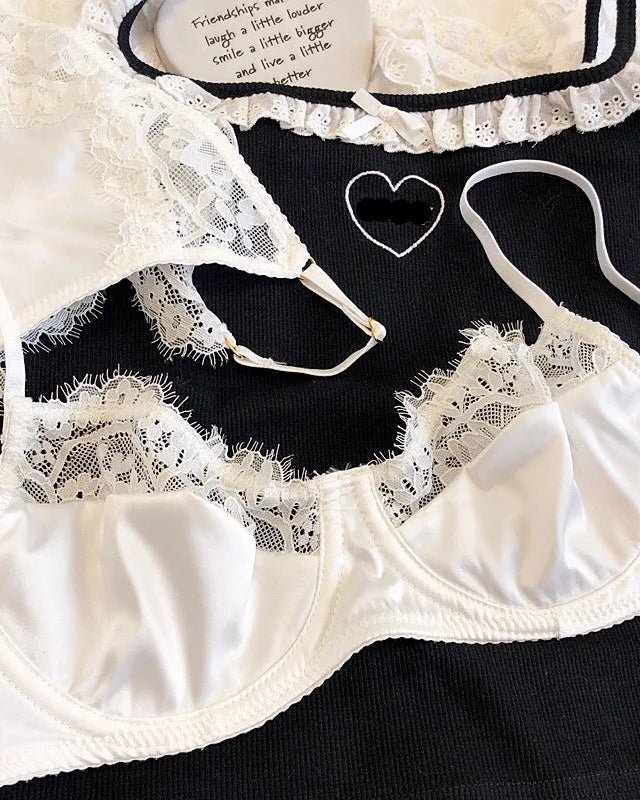 Lace Breathable Silk Comfortable Bra Set