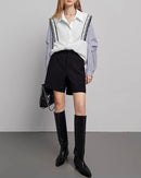 New Minimalist Striped Patchwork Shirt