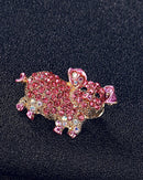 Vintage Pink Pig Brooch