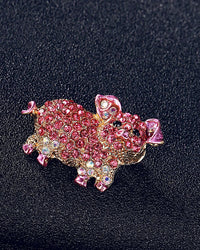 Vintage Pink Pig Brooch