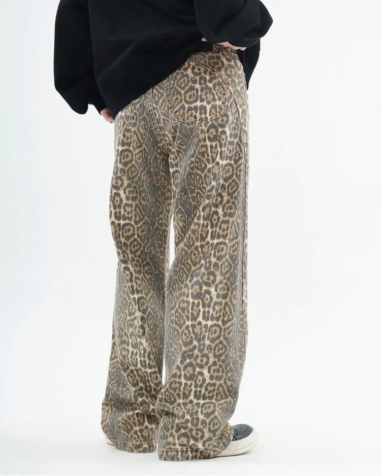 High Rise Wide Leg Denim Trousers