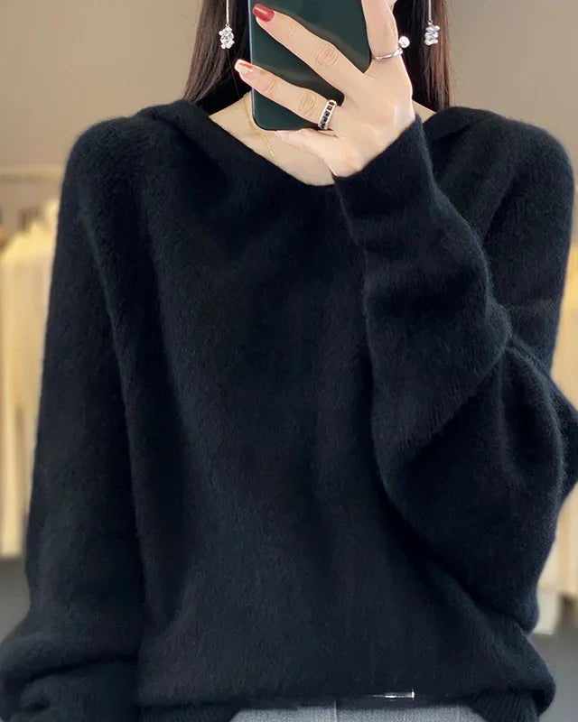 Hooded Wool Knitted Sweater