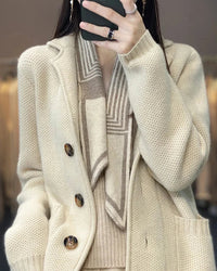 Pure Wool Stand Collar Cardigan