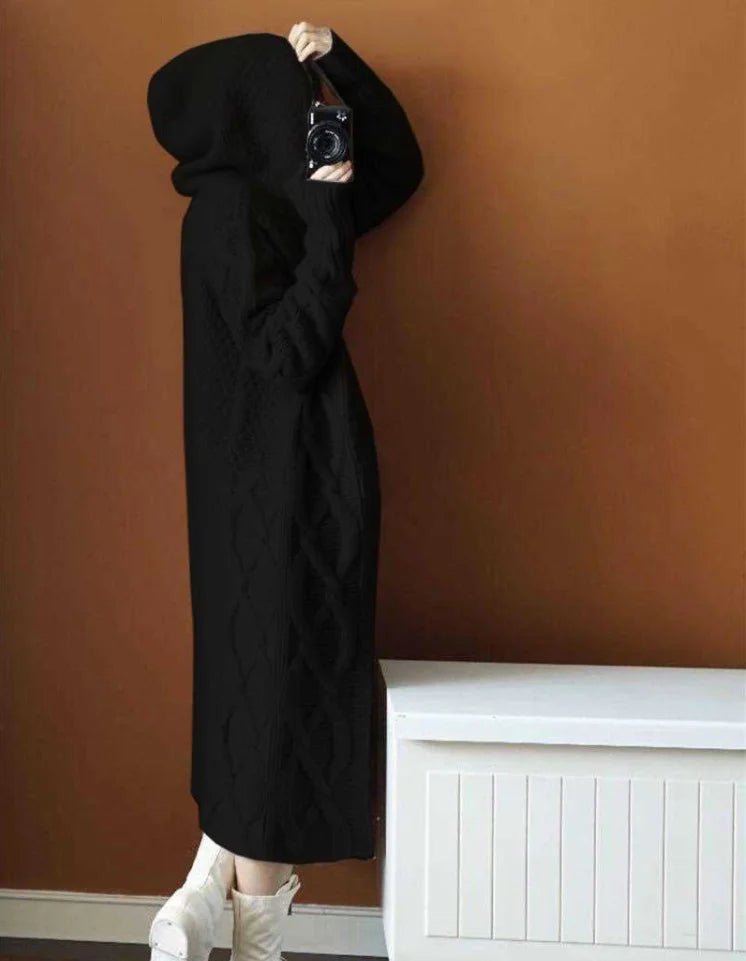 Blend Hooded Thick Long Cardigan