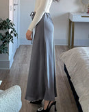 Satin A-Line Maxi Skirt