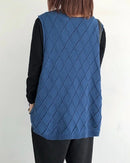 Oversized V-Neck Hollow Knit Vest