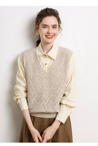 100% Cashmere V-Neck Sweater Vest