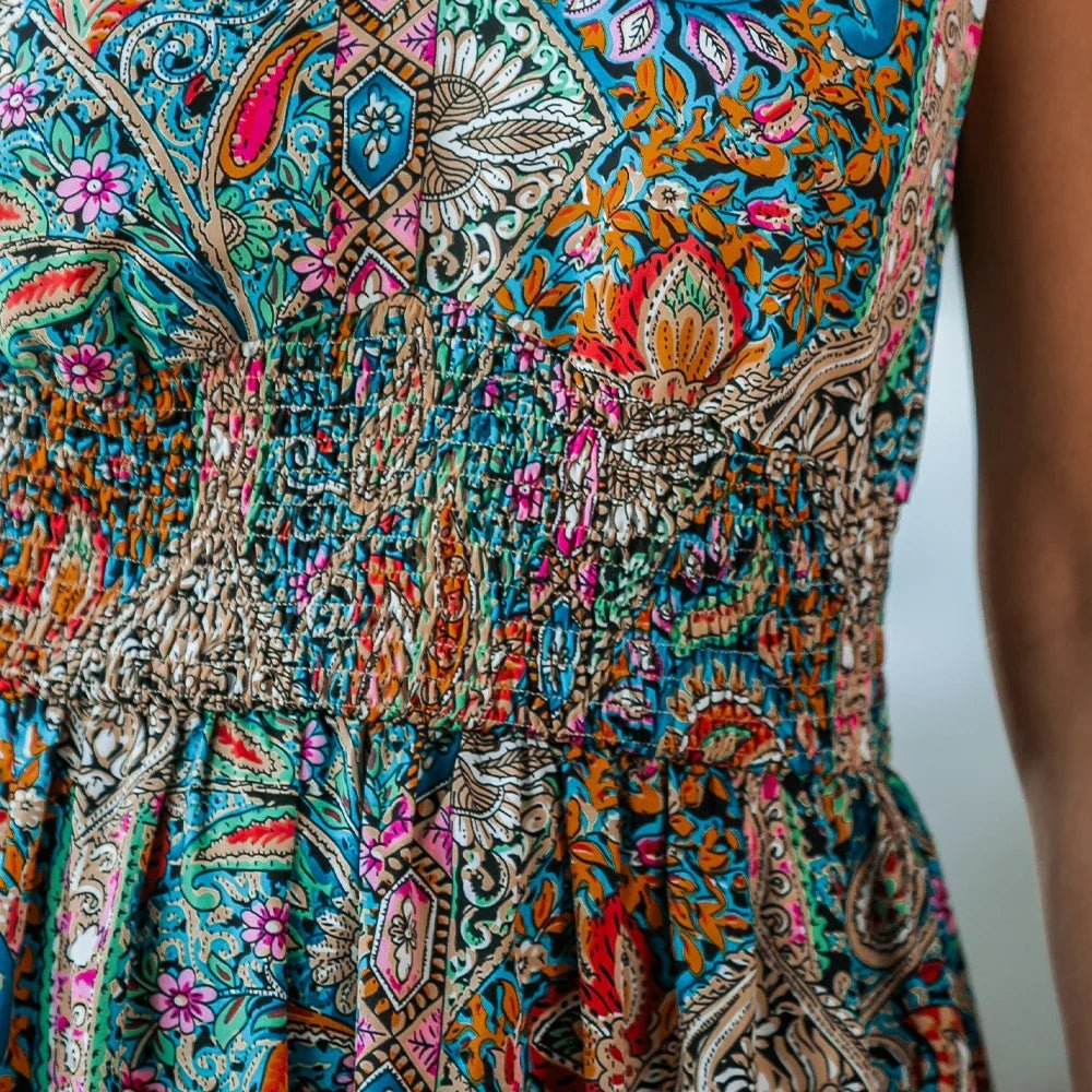 V-Neck Bohemia A-line Maxi Dress