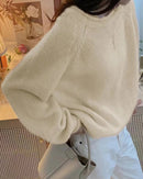 Wool Round Neck Knit Sweater