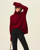 High-Neck Cashmere Loose Retro Sweater