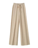 High Waist Wool Knit Wide-Leg Trousers