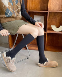 Preppy Knee-High Cotton Socks