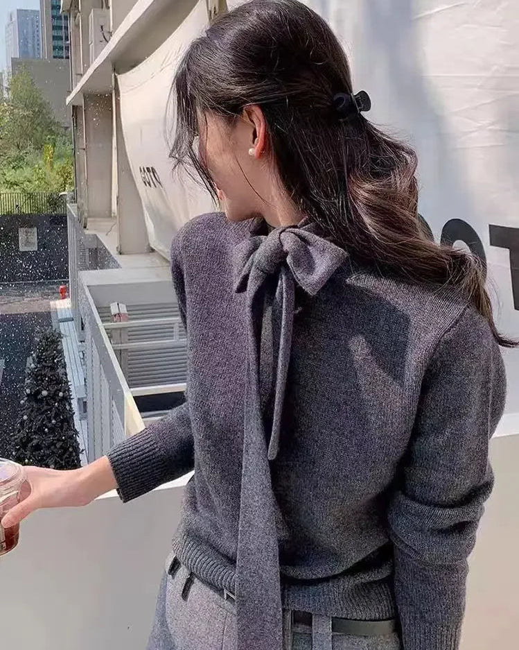 Tie-Neck Cashmere Sweater