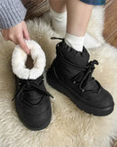 Fur-Lined Lace-Up Snow Boots