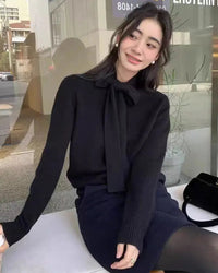 Tie-Neck Cashmere Sweater