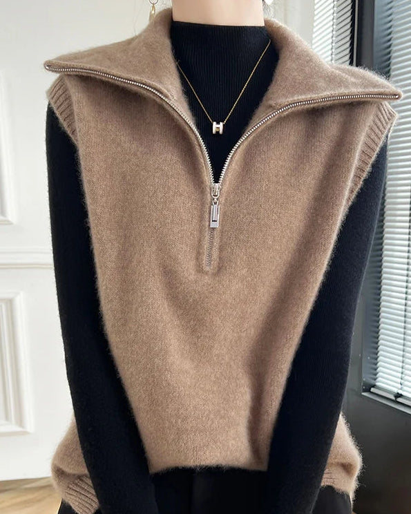 Half-Zip Merino Wool Vest
