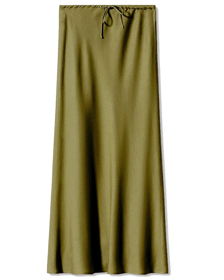 Satin A-Line Maxi Skirt