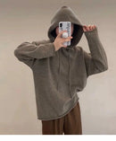 Solid Cashmere Knitted Hoodie