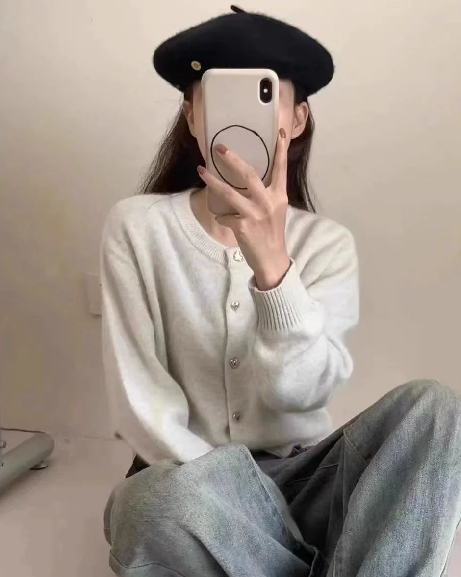 Heavyweight Cashmere Love Buckle Cardigan