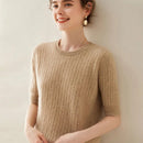 100% Cashmere Short Sleeve Pullover Sweatshirt