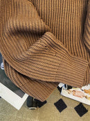 Round-Neck Oversized Knitted Pullover