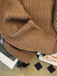 Round-Neck Oversized Knitted Pullover
