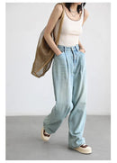 High Waisted Wide Leg Denim Pants