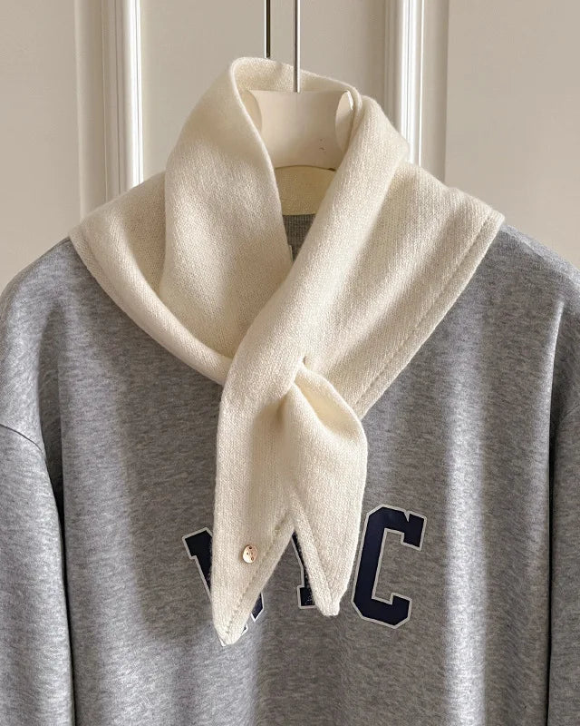 Softly Textured Triangle Knit Scarf