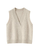 Deep V Neck Wool Vest