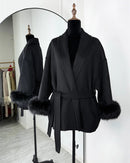 Double-Faced Wool Blend Short Coat