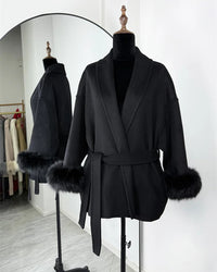 Double-Faced Wool Blend Short Coat