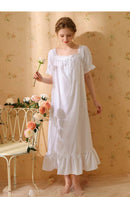 Palace Style Short Sleeve Cotton Pajama Dress