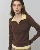 New Style Faux Two-Piece Collared Knit Sweater