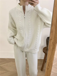 O Neck Sweater & Wide Leg Pants TrackSuit