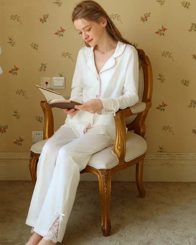 Turn-Down Collar Two-Pieces Pajamas