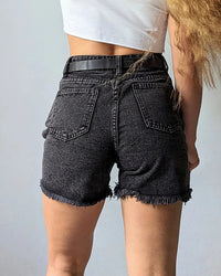 High-Waist Loose Denim Shorts